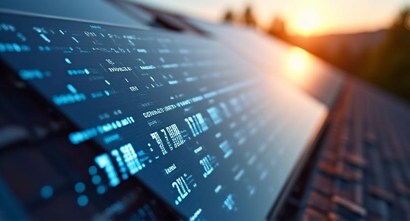 Ingegnere solare che analizza dati in sicurezza