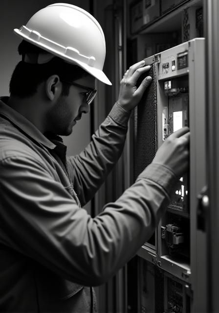 Tecnico specializzato solare al lavoro